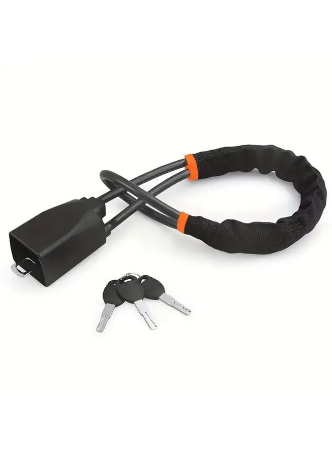 Heavy Duty Car Steering Wheel Lock Black Anti Theft Buckle with Steel Cable for Trucks SUVs RVs - Image 1